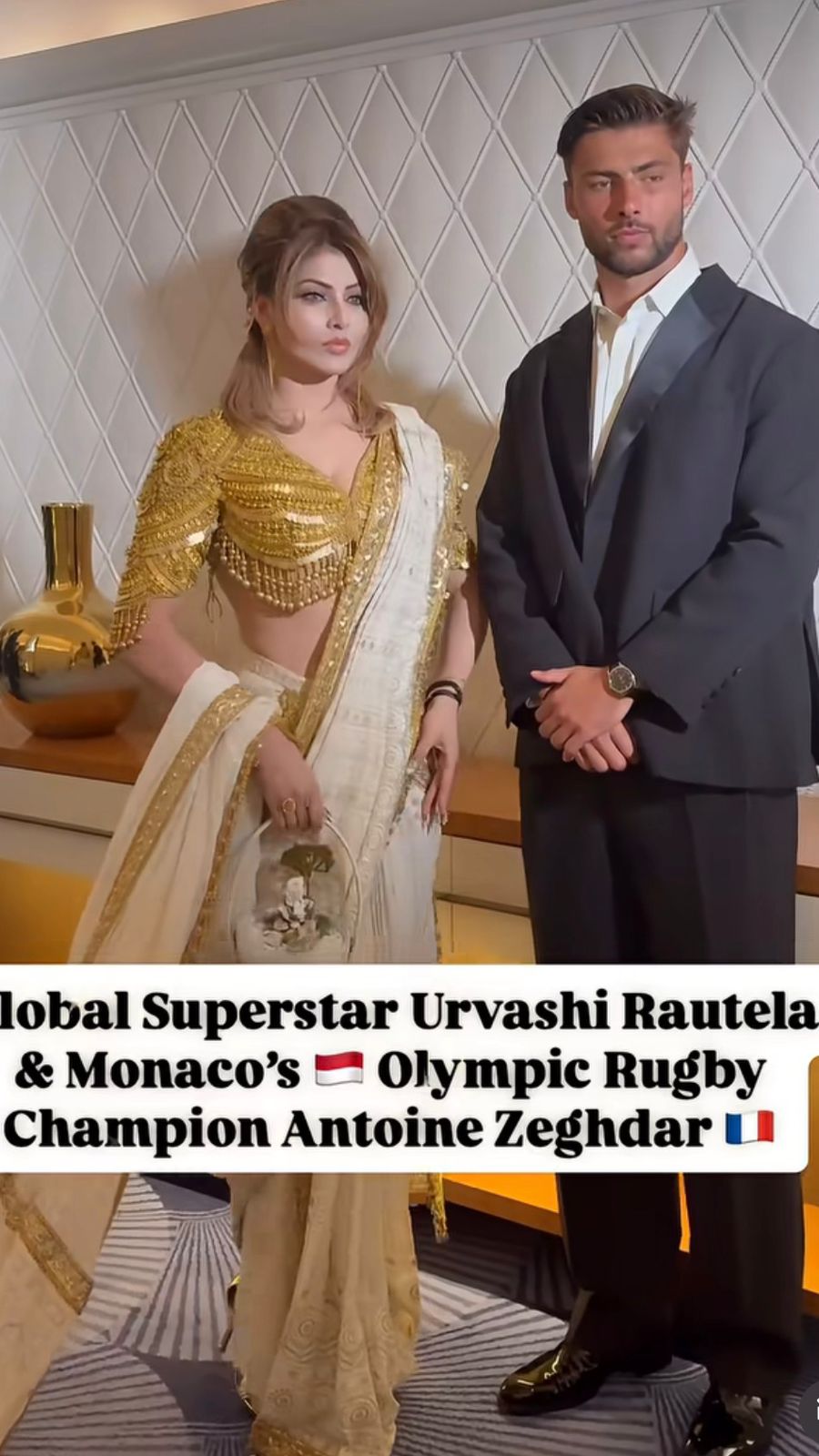 Cannes 2026 Buzz: Urvashi Rautela Global Superstar Spotted With Olympic Gold Medalist & French Rugby Star Antoine Zeghdar — Collaboration Rumors Take Over the Red Carpet