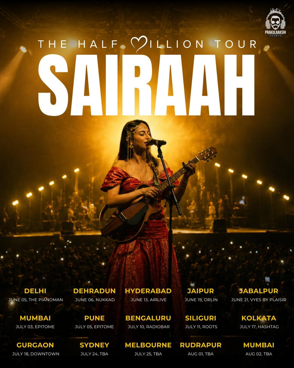 Sairaah Announces The Half Million Tour — A 14-City Live Run Across India and Australia